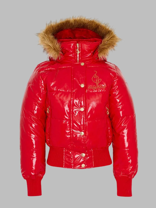 baby phat puffer jacket with fur hood