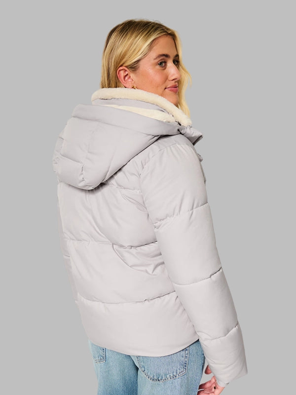 hollister puffer jacket Grey