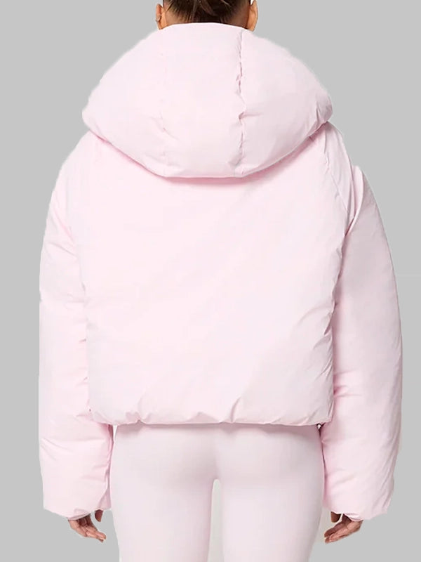 khy pink hooded puffer jacket