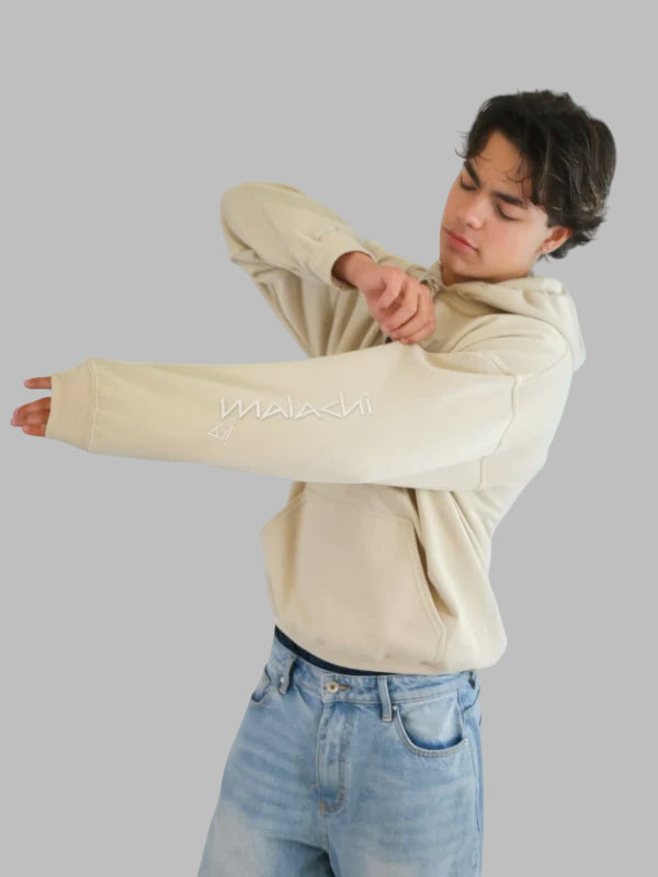 malachi barton hoodie Beige