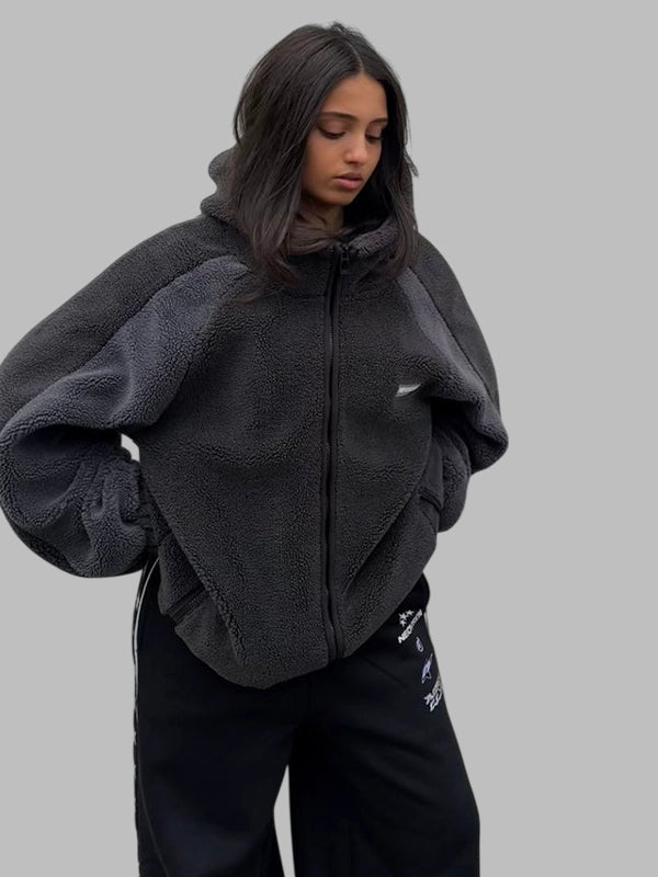 mens sherpa jacket Neovision charcoal grey