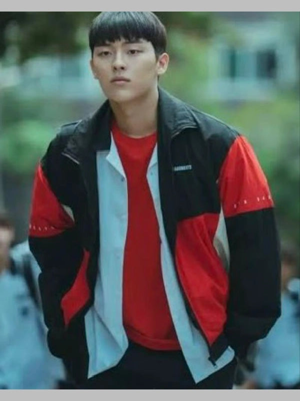 qt8 jacket red black