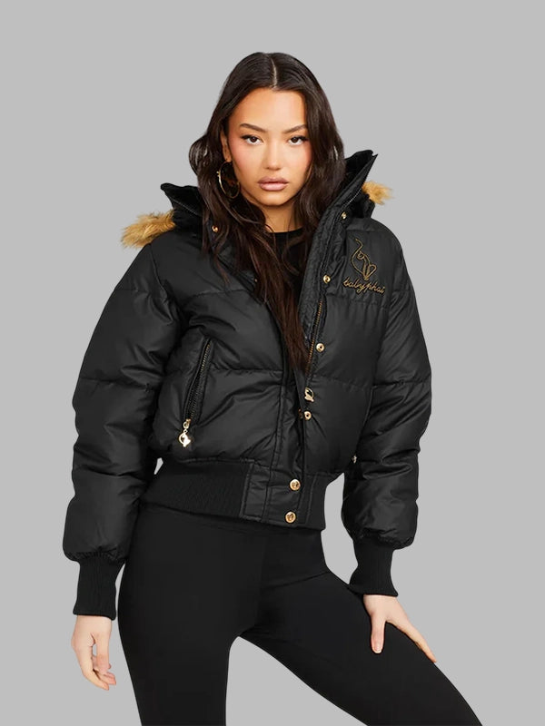 women's Baby Phat Puffer Jacket Black
